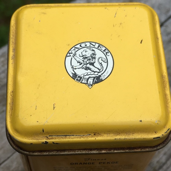 VTG ORANGE PEKOE TEA TIN YELLOW ORANGE - Picture 9 of 10